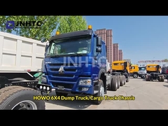 नई HOWO 6X4 टिमपर ट्रक चेसिस 400HP 10 पहियों ब्लू डंप ट्रक चेसिस