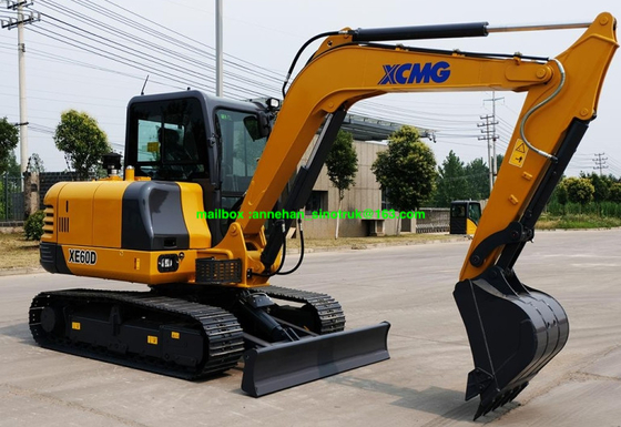 XCMG XE60D 6 टन हाइड्रोलिक प्रणाली के साथ मिनी क्रॉलर खुदाई मशीन