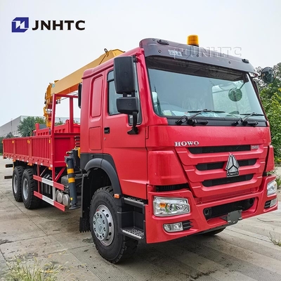 HOWO ट्रेट आर्म क्रेन ट्रक 6X4 10 पहिया 340hp 10 टन कार्गो ट्रक क्रेन के साथ