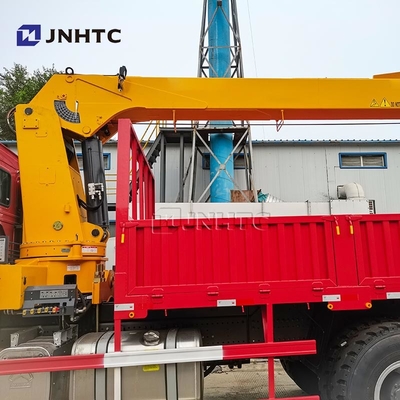 HOWO ट्रेट आर्म क्रेन ट्रक 6X4 10 पहिया 340hp 10 टन कार्गो ट्रक क्रेन के साथ