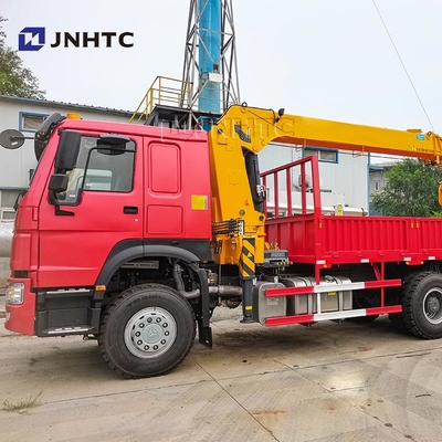 HOWO ट्रेट आर्म क्रेन ट्रक 6X4 10 पहिया 340hp 10 टन कार्गो ट्रक क्रेन के साथ