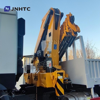 HOWO क्रेन ट्रक 6x4 400HP कार्गो ट्रक 10 टन बूम क्रेन ट्रक के साथ