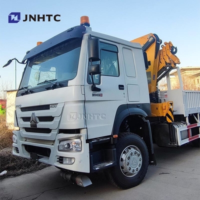 HOWO क्रेन ट्रक 6x4 400HP कार्गो ट्रक 10 टन बूम क्रेन ट्रक के साथ