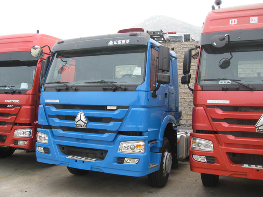 एयर कंडीशनर के साथ ब्यूल कलर HW76 केबिन प्राइम मूवर ट्रक 371hp 10 व्हील्स 6x4