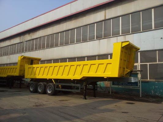 बॉक्स एक्सरे के लिए 3 एक्सल 50 - 70T सिनोट्रुक CIMC 45cbm टिपर डंप ट्रक ट्रेलर