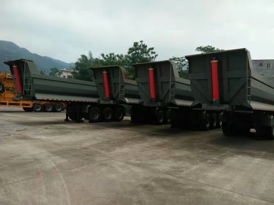 40 - 60 टन हेवी ड्यूटी अर्ध ट्रेलरों स्क्वायर यू आकार डिजाइन संरचना
