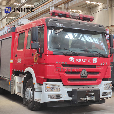 HOWO 18 मीटर उच्च स्प्रे आर्म 4x2 12000l बड़े प्रवाह अग्नि बचाव फायर ट्रक बिक्री के लिए