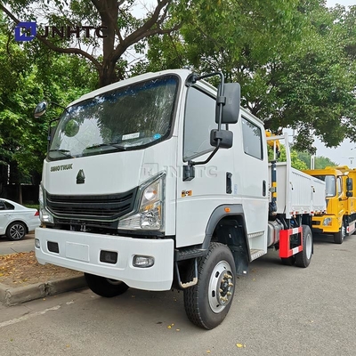 HOWO क्रेन ट्रक 4X2 6 पहिया क्रेन 5 टन कार्गो ट्रक 12 टन सीधे हाथ क्रेन ट्रक के साथ