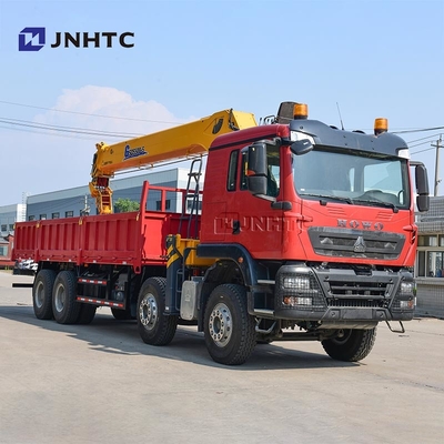 Howo TX कार्गो ट्रक घुड़सवार क्रेन 8x4 12 टन से 20 टन तक सीधा हाथ क्रेन ट्रक