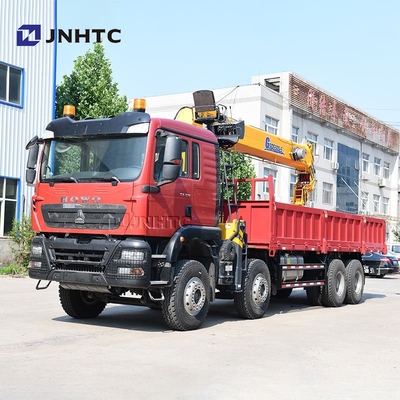 Howo TX कार्गो ट्रक घुड़सवार क्रेन 8x4 12 टन से 20 टन तक सीधा हाथ क्रेन ट्रक