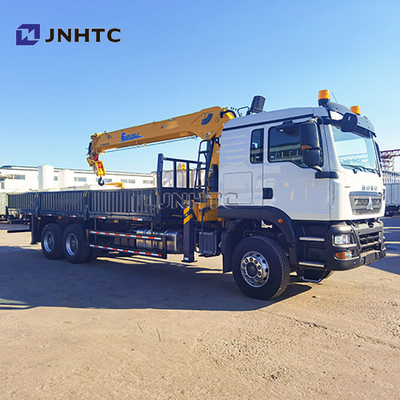 बिक्री के लिए नया HOWO TX380 6x4 12T फ्लैटबेड ड्रॉपसाइड क्षमता कार्गो परिवहन ट्रक सीधा आर्म बूम क्रेन ट्रक