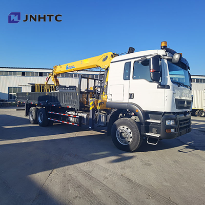 बिक्री के लिए नया HOWO TX380 6x4 12T फ्लैटबेड ड्रॉपसाइड क्षमता कार्गो परिवहन ट्रक सीधा आर्म बूम क्रेन ट्रक
