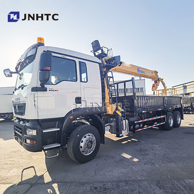बिक्री के लिए नया HOWO TX380 6x4 12T फ्लैटबेड ड्रॉपसाइड क्षमता कार्गो परिवहन ट्रक सीधा आर्म बूम क्रेन ट्रक