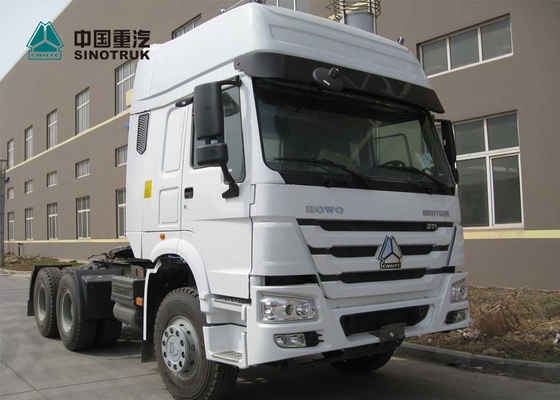 सफेद SINOTRUK 371HP प्राइम मूवर ट्रक 10 टायर हॉवो ट्रैक्टर हेड ट्रक