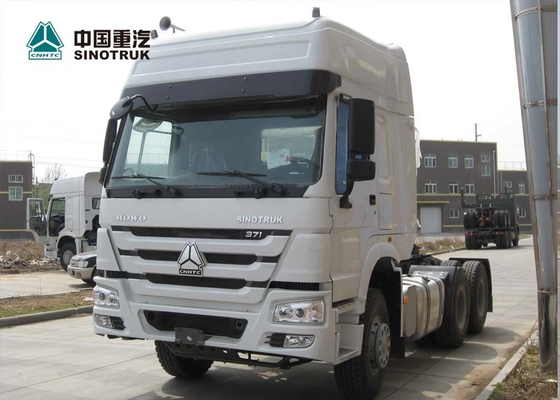 सफेद SINOTRUK 371HP प्राइम मूवर ट्रक 10 टायर हॉवो ट्रैक्टर हेड ट्रक