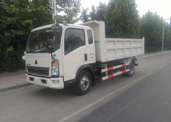 सफेद 20-30T Sinotruk 4x2 पेशेवर भारी शुल्क डंप ट्रक 6 व्हीलर मध्य लिफ्ट प्रणाली के लिए