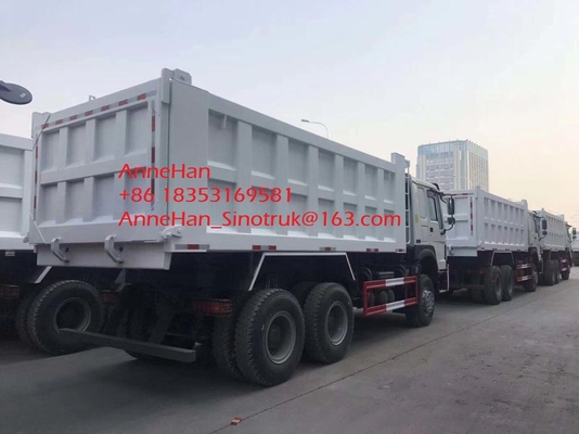 सफेद रंग Sinotruk Howo7 हैवी ड्यूटी डंप ट्रक, 10 व्हीलर 20 टन 6x4 टिपर ट्रक
