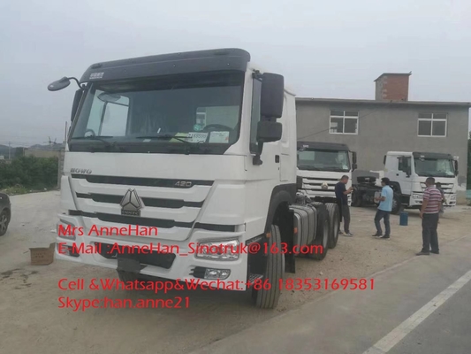 420hp Sinotruk Howo7 ट्रेक्टर ट्रक 6x4 10 व्हील्स HW76 केबिन टू टो 50T
