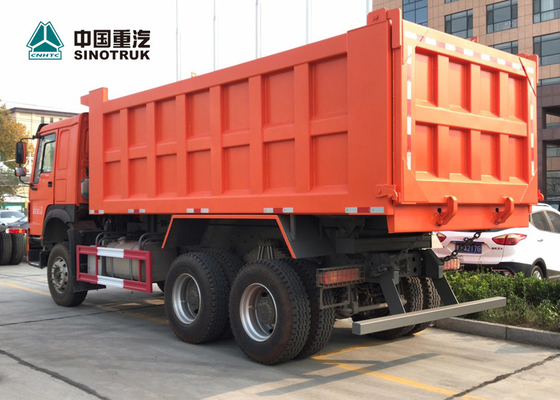 ऑरेंज में घाना के लिए 20CBM 13R22.5 ट्यूबलेस टायर सिनोट्रुक होवो 6x4 डंप ट्रक