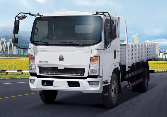 HOWO 4x2 लाइट ड्यूटी कमर्शियल ट्रक्स फ्यूल सेविंग ब्राउन कलर 160hp 8.2t रियर एक्सल