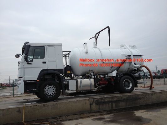 SINOTRUK HOWO सीवेज सक्शन ट्रक 10000L-15000L 4X2 6 व्हील्स लिक्विड वेस्ट ट्रक