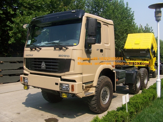 50x टो क्षमता के लिए 6x6 सिनोट्रुक होवो 7 ट्रैक्टर ट्रक यूरो 2 उत्सर्जन स्टेंडर 371hp