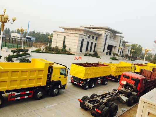 3axles 50-60T लोड क्षमता 12wheels डंप ट्रेलर 2Jost पैरों के साथ