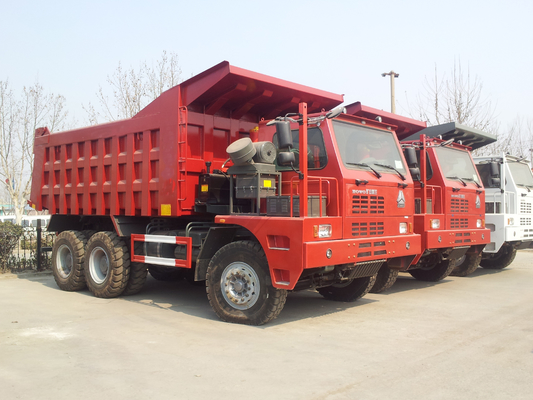 रेड सिनोट्रुक 6x4 आरसी हैवी ड्यूटी डंप ट्रक टिपर 60 टन खनन होवा चेसिस के साथ