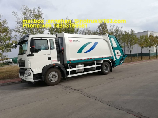 4x2 12m3 Sinotruk Howo7 कचरा संग्रह ट्रक 290hp 336hp बाएँ हाथ ड्राइव Euro2