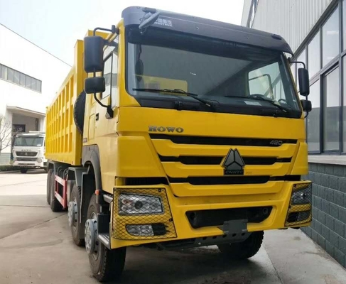 HOWO 8x4 हैवी ड्यूटी डंप ट्रक, LHD सिनोट्रुक टिपर ट्रक येलो कलर