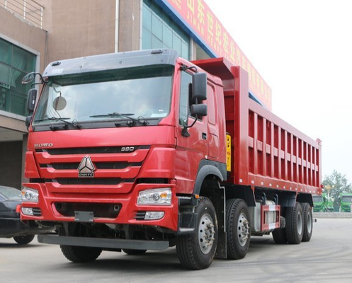 स्टॉक होवो 371hp 8x4 हैवी कलर में प्रमोशन के लिए हैवी ड्यूटी डंप ट्रक