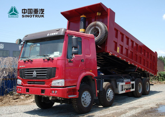 स्टॉक SINOTRUK HOWO खनन डंप ट्रक 371hp 8x4 26CBM HYVA लिफ्टिंग सिलेंडर