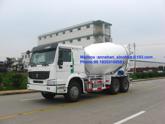 336hp Sinotruk Howo7 10m3 8m3 कंक्रीट मिक्सर टैंक 6x4 LHD सफेद रंग