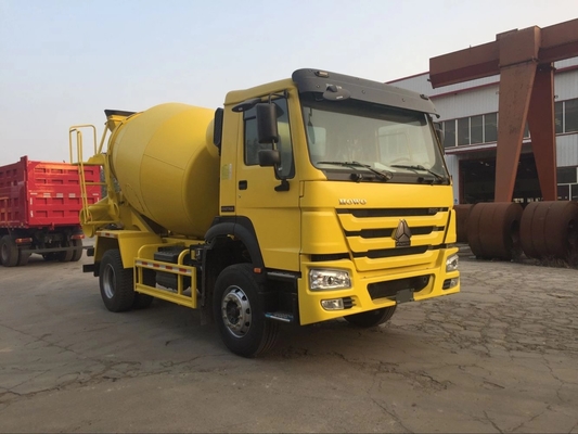 सीसीसी उत्तीर्ण ईंधन की बचत Sinotruk Jowo 4x2 स्वयं लोड हो रहा है 6 CBM मिनी कंक्रीट मिक्सर ट्रक