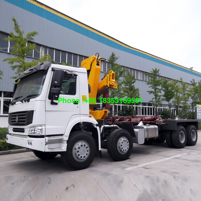 10T 6500mm कार्गो बॉक्स Sinotruk Howo7 ट्रक घुड़सवार क्रेन