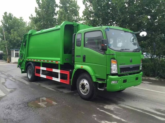 SINOTRUK HOWO 4 * 2 कॉम्पैक्ट 12m3 कचरा कम्पेक्टर ट्रक