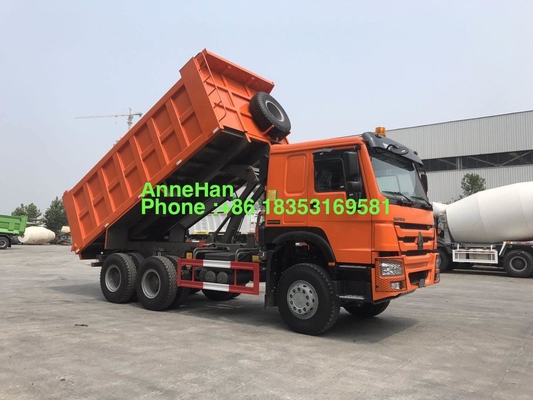 10 टायर के साथ ऑरेंज 6x4 371hp 20M3 हैवी ड्यूटी डंप ट्रक