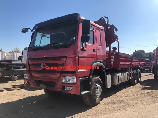 450hp 6 * 4 हैवी कार्गो ट्रक 12T टेलिस्कोपिंग बूम माउंटेड क्रेन