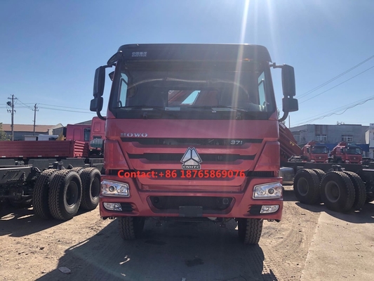 450hp 6 * 4 हैवी कार्गो ट्रक 12T टेलिस्कोपिंग बूम माउंटेड क्रेन