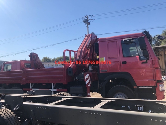 450hp 6 * 4 हैवी कार्गो ट्रक 12T टेलिस्कोपिंग बूम माउंटेड क्रेन
