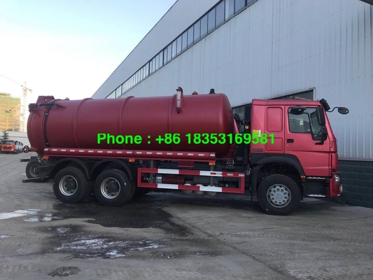 इटली Pto पंप के साथ 95 किमी / एच 17CBM 6x4 सीवेज सक्शन ट्रक