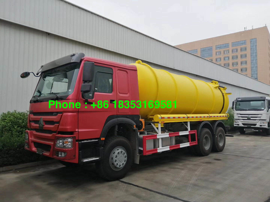 इटली Pto पंप के साथ 95 किमी / एच 17CBM 6x4 सीवेज सक्शन ट्रक