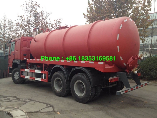 इटली Pto पंप के साथ 95 किमी / एच 17CBM 6x4 सीवेज सक्शन ट्रक