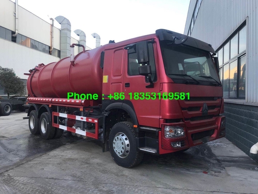 इटली Pto पंप के साथ 95 किमी / एच 17CBM 6x4 सीवेज सक्शन ट्रक
