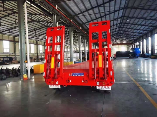 परिवहन वाहनों के लिए JNHTC 80 टन सेमी कम डेक गॉज़नेक ट्रेलर 3 एक्सल