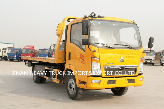 SINOTRUK HOWO लाइट ड्यूटी फ्लैटबेड व्रेकर ट्रक 4x2 6 व्हील्स