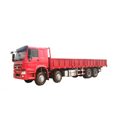 SINOTRUK HOWO 12 पहियों 8X4 फ्लैटबेड कार्गो ट्रक भारी शुल्क ट्रक लॉरी वैन लोड