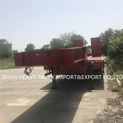 3 एक्सल फ्लैटबेड सेमी ट्रेलर माउंटेड क्रेन ट्रांसपोर्ट फ्लैटबेड गोसेनेक ट्रेलर