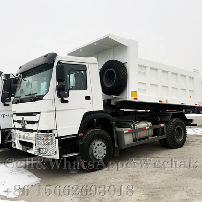सिनोट्रुक HOWO यूरो 2 बाएं हाथ का ड्राइविंग 6x4 371hp सफेद डंप ट्रक टिपर ट्रक कार्गो ट्रक