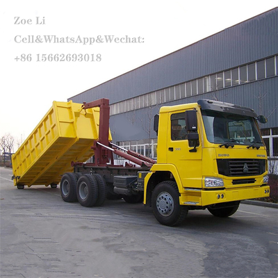 अपशिष्ट कचरा कचरा के लिए SINOTRUK HOWO 6x4 हुक आर्म रोल कचरा ट्रक